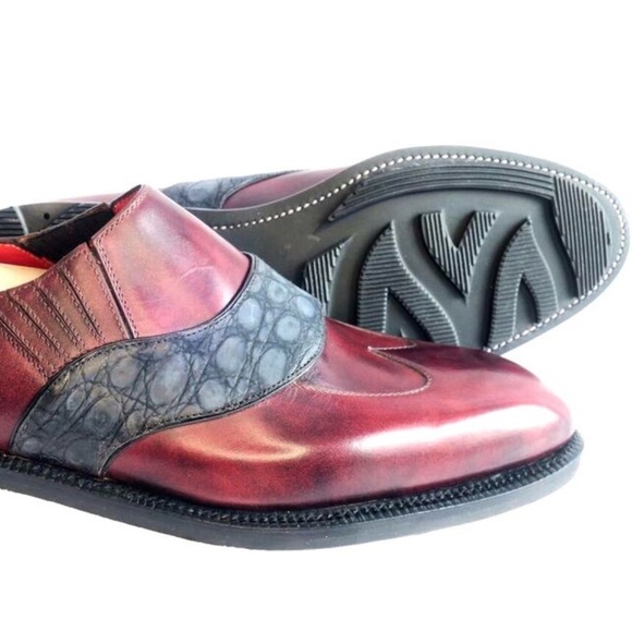 Maison Koly X Bonafe Balzac II crocodile suede Plum Museum Leather - Picture 3 of 3